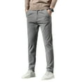 thumbnail image 1 of FEIFLY Solid Color Men's Casual Pants Slim Fit Comfortable Stretch Breathable Lightweight Soft Everyday Wear Durable Versatile Stylish Trousers Slacks Fall Winter Classic Streetwear, 1 of 4