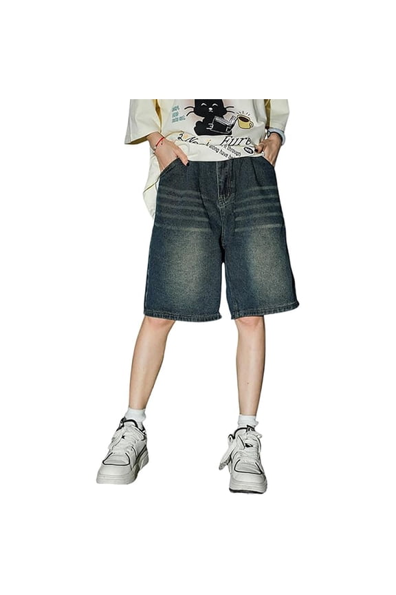 Solid Color Men's Shorts Baggy Short Jeans Boys Baggy Jeans Boys Jorts Baggy Fit Jeans Shorts Shorts Street Dance Shorts Skateboard Shorts Soft Wear