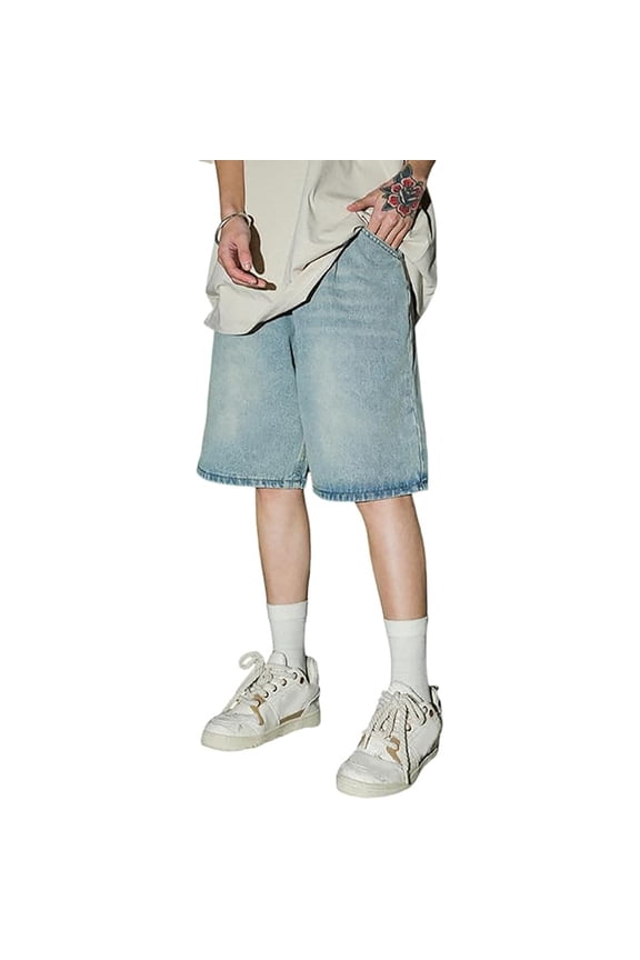 Solid Color Men's Shorts Baggy Short Jeans Boys Baggy Jeans Boys Jorts Baggy Fit Jeans Shorts Shorts Street Dance Shorts Skateboard Shorts Versatile Wear