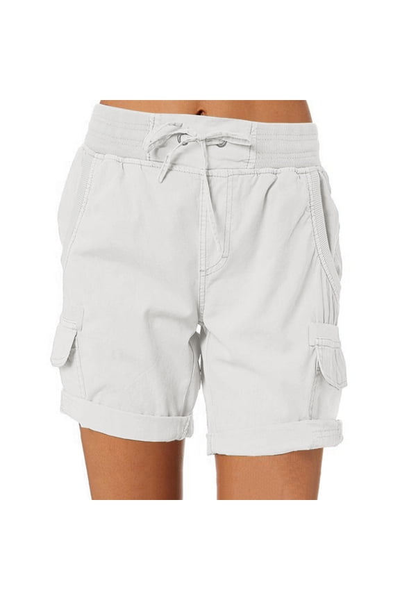 Solid Color Women Cargo Shorts Outdoor Travel Golf Camping Casual Summer Loose Hiking Shorts With Pockets Relaxed Fit Wear