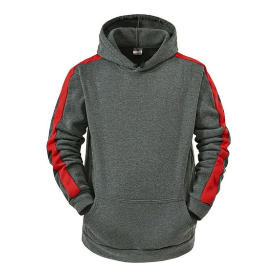 FEIFLY Sweatshirts Sweater Hooded Men's Patchwork Winter And Jacket Autumn Workout Blouse Long Sleeve Solid Color Breathable Tops