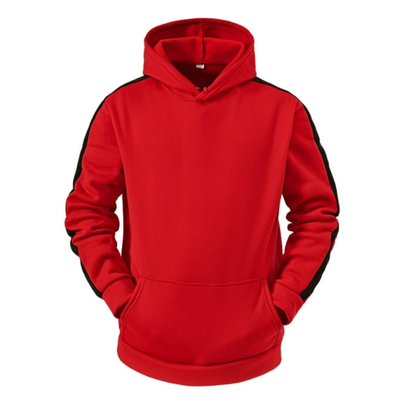 FEIFLY Sweatshirts Sweater Hooded Men's Patchwork Winter And Jacket Autumn Workout Blouse Long Sleeve Solid Color Holiday Tops