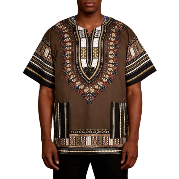 FEIFLY Tshirts Men African Print T-Shirt For Everyday Casual With Modern Fit Soft O-Neck Short Sleeve Fashionable T-Shirts