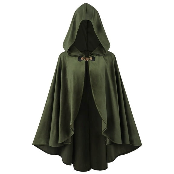 FEIFLY Women Adult Halloween Suede Cape Solid Color Festival Clothing