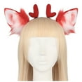 thumbnail image 1 of FEIFLY Women Christmas Reindeer Headband Cute Deer Headwear For Anime Conventions And Festive Accessories Solid Color Festival Clothing, 1 of 5