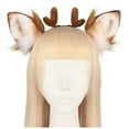 thumbnail image 1 of FEIFLY Women Christmas Reindeer Headband Cute Deer Headwear For Anime Conventions And Festive Accessories Solid Color Festival Clothing, 1 of 5