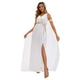 thumbnail image 1 of FEIFLY Women Elegant Athenian Dress Outfits For Halloween Party Ancient Theme White Robe Solid Color Festival Clothing, 1 of 7