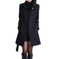thumbnail image 1 of FEIFLY Women Fashion Loose Winter Warm Long Sleeve Button Button Jacket Coats With Belt Solid Color Trendy Female Outwear, 1 of 8