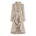 thumbnail image 1 of FEIFLY Women Jackets Coats Retro Gothic Tailcoat Long Sleeved Tailcoat Shirts Solid Color Festival Clothing, 1 of 6