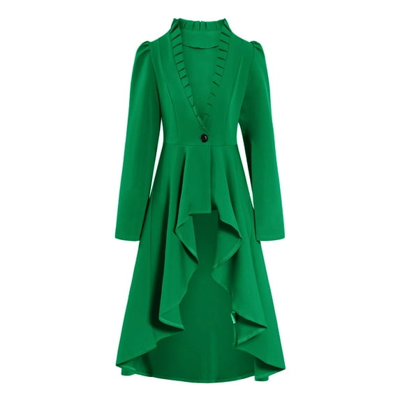 FEIFLY Women Jackets Coats Retro Gothic Tailcoat Long Sleeved Tailcoat Shirts Solid Color Festival Clothing