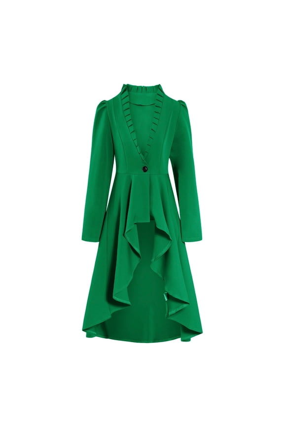 Women Jackets Coats Retro Gothic Tailcoat Long Sleeved Tailcoat Shirts Solid Color Festival Clothing