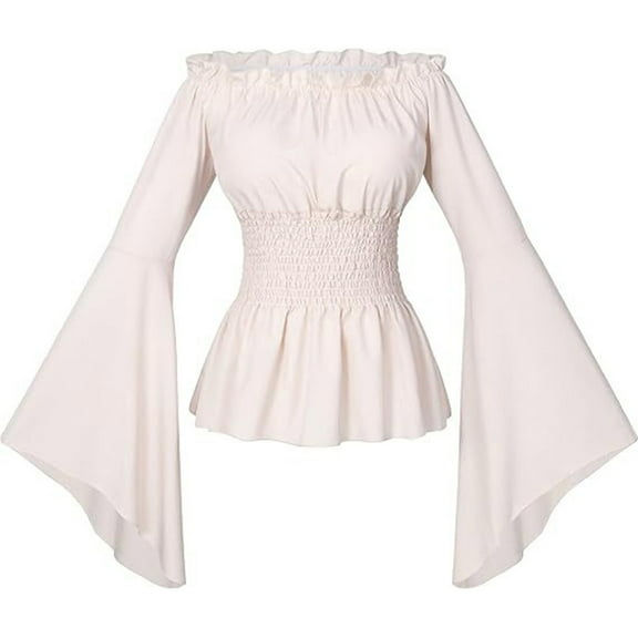 FEIFLY Women Pure Color Restoring Ancient Ways Pleated Waist Dress Solid Color Festival Clothing