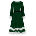 thumbnail image 1 of FEIFLY Women Soft Velvet Santa Claus Christmas Dress Outfits Solid Color Stylish Female Dresses, 1 of 7