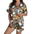 thumbnail image 1 of FEIFLY Women's Halloween Printed Pajama Blouse Tops Shorts Suit 2 Piece Pajamas Sets Holiday Loungewear Casual Wear Comfortable Daily Matching Set For All Seasons, 1 of 7