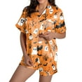 thumbnail image 1 of FEIFLY Women's Halloween Printed Pajama Blouse Tops Shorts Suit Set Casual 2 Piece Pajamas Sets Holiday Loungewear For Daily Wear Comfortable Fashion, 1 of 7