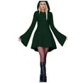 thumbnail image 1 of FEIFLY Women's Halloween Skeleton Print Hooded Dress O-Neck Long Sleeved Long Dresses Holiday Clothing, 1 of 9