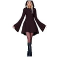 thumbnail image 1 of FEIFLY Women's Halloween Skeleton Print Hooded Dress O-Neck Long Sleeved Long Dresses Holiday Clothing, 1 of 8