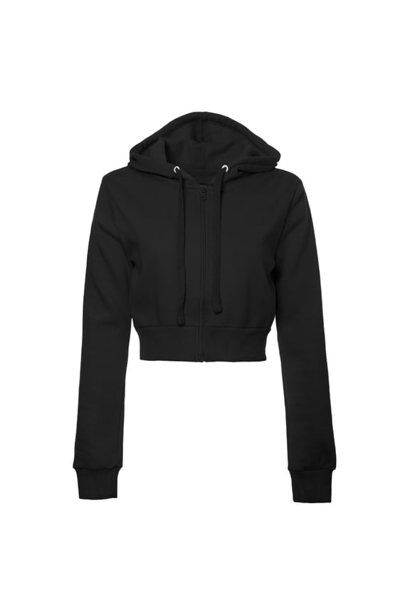 Women's Solid Color Casual Basic Long Sleeve Zip Up Crop Hoodie Jackets Comfort Female Coats Outwear