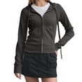 thumbnail image 1 of FEIFLY Women's Solid Color Waist Cinching Ribbed Zippered Hoodie Cardigan Trendy Sweatshirt, 1 of 9