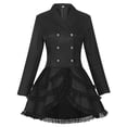 thumbnail image 1 of FEIFLY Womens Dress Tuxedo Women Lapel Irregular Hem Retro Long Tops Women Solid Color Festival Clothing, 1 of 8
