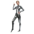 thumbnail image 1 of FEIFLY Womens Full Body Dance Bodysuit Skin Suit Zentai Stretchy Bodycon Bodysuit For Stage Performance Party Solid Color Festival Clothing, 1 of 2