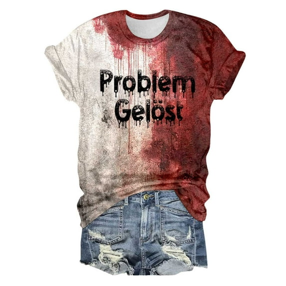 FEIFLY Womens Halloween Printed Short Sleeve O Neck T-Shirts T Shirt Tops