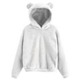 thumbnail image 1 of FEIFLY Womens Hoodies Cute Bear Ears Hooded Sweatshirts Coats Warm Pullover Tops Casual Loose Fall Outwear Long Sleeve Holiday Female Solid Color Dailywear, 1 of 6