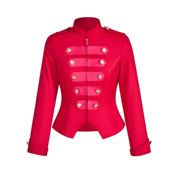 FEIFLY Womens Jackets Coats Tailcoat Buttons Decorated Flowy Solid Color Festival Clothing