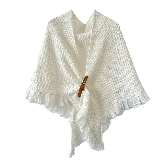 FEIFLY Womens Large Front Poncho Long Sleeve Sweater Knitwear Wrap Topsper Knitted Elegant Shawls Cape Breathable Female Solid Color Dailywear