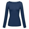thumbnail image 1 of FEIFLY Womens Solid Color See Through Long Sleeve Seamless Arm Shaper Tops Mesh Shirt Blouse Leisure Female Tops, 1 of 3