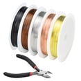 thumbnail image 1 of FEIGO 5PCS Assorted Color Copper Jewelry Beading Wire with Cutting Pliers, 1 of 9