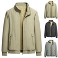 thumbnail image 1 of FEIIBMOYRIA Men Winter Jackets Men's Thick Fleece Lined Zip Up Stand Collar Jackets Ribbed Cuffs Zipper Side Pockets Winter Windproof Warm Casual Outer Coats for Cold Weather Daily Commute Outerwear, 1 of 4