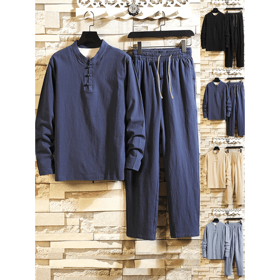 Resource Protection FEIIBMOYRIA Men's 2 Piece Outfits Casual Solid Lightweight Classic ...
