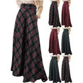thumbnail image 1 of FEIIBMOYRIA Women Maxi Skirts Women's Casual Plaid High Waist Long Classic Trendy Flowy A-Line Skirts for Daily Office Wear, 1 of 6
