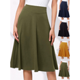 thumbnail image 1 of FEIIBMOYRIA Women Midi Long Skirts Women's High Waist Solid Color Long Knit A-Line Casual Flowy Daily Office Wear Skirts, 1 of 4
