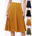 thumbnail image 1 of FEIIBMOYRIA Women Midi Long Skirts Women's High Waist Solid Color Long Knit A-Line Casual Flowy Daily Office Wear Skirts, 1 of 4