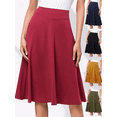 thumbnail image 1 of FEIIBMOYRIA Women Midi Long Skirts Women's High Waist Solid Color Long Knit A-Line Casual Flowy Daily Office Wear Skirts, 1 of 4
