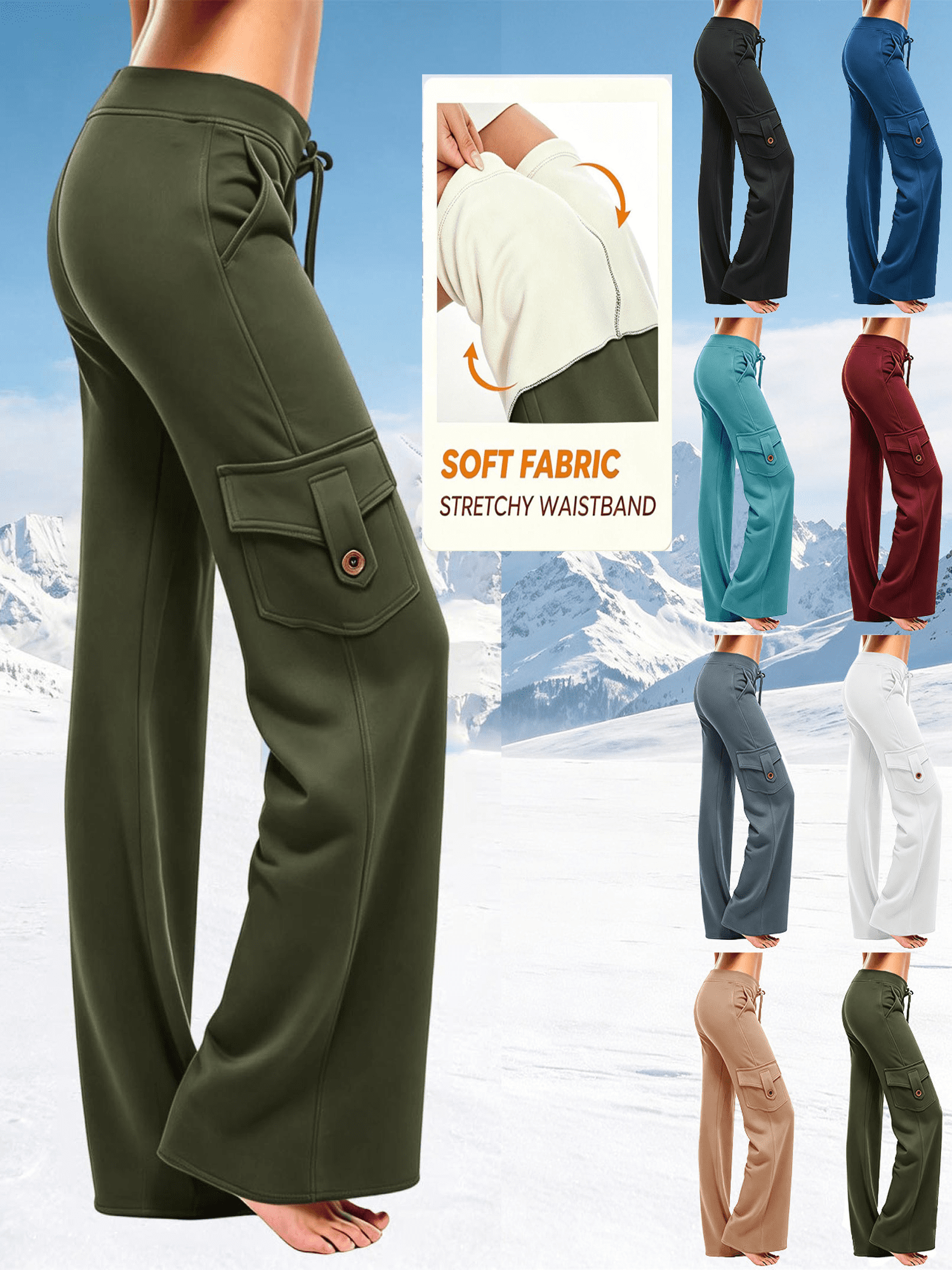FEIIBMOYRIA Women's Yoga Pants Women Wide Leg Drawstring High Waist ...
