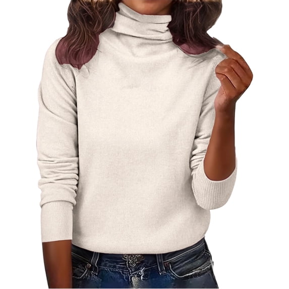 FEIJIBA Oversized Sweatshirt for Women Turtleneck Slim Fit Pile Neck Pullover Base White Tops for Women Trendy XXL