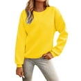 thumbnail image 1 of FEIJIBA Sweatshirt for Women Crewneck Long Sleeve Fleece Oversized Casual Pullover Fashion Outfits Clothes XL Yellow, 1 of 4