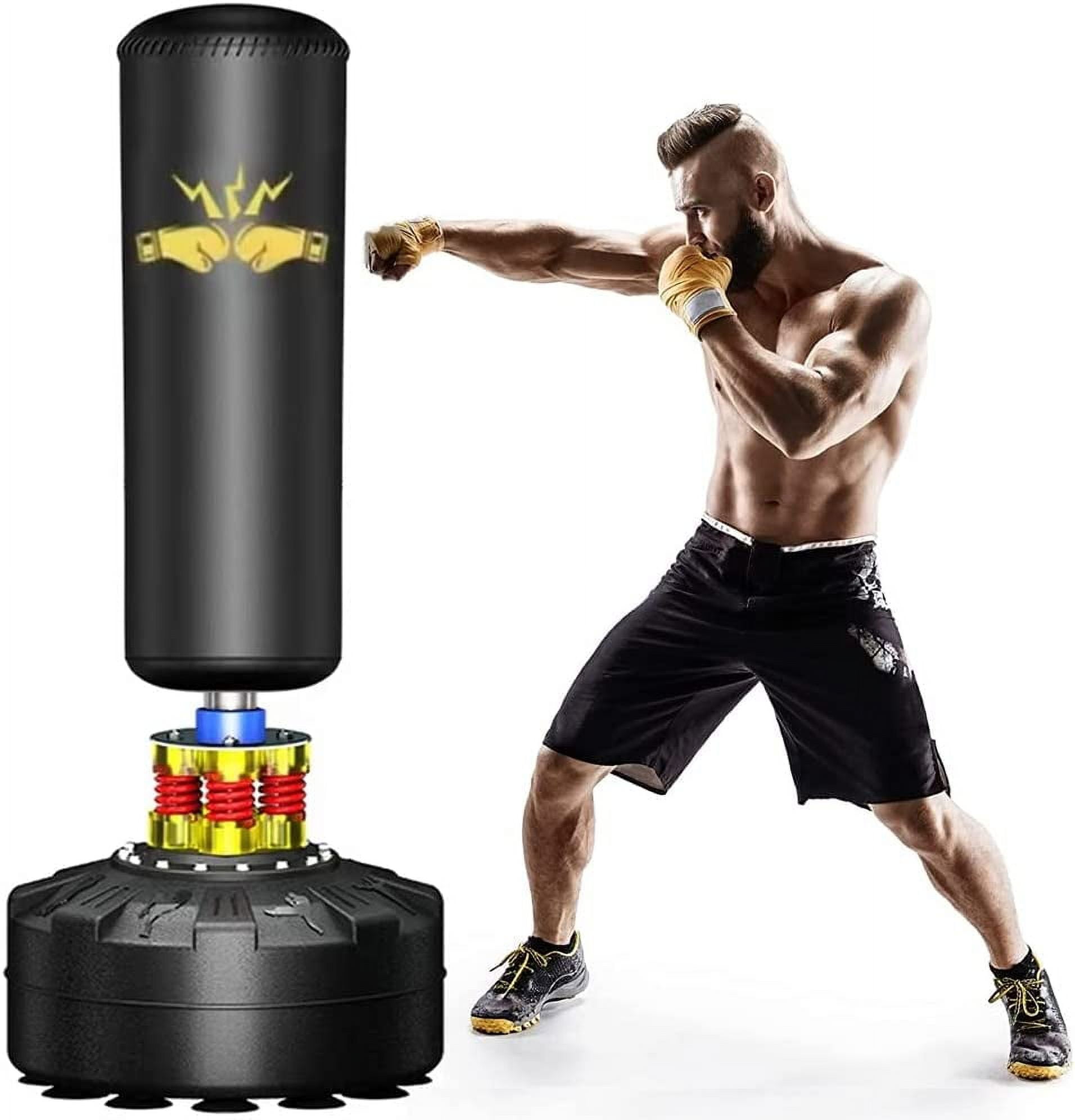 Toco FREIDO Heavy Punching Bag Unfilled Set for Adults Kids, Kick Boxing Set with Ceiling Hook Steel Chain, Hanging Heavy Bag for Adults Men Women