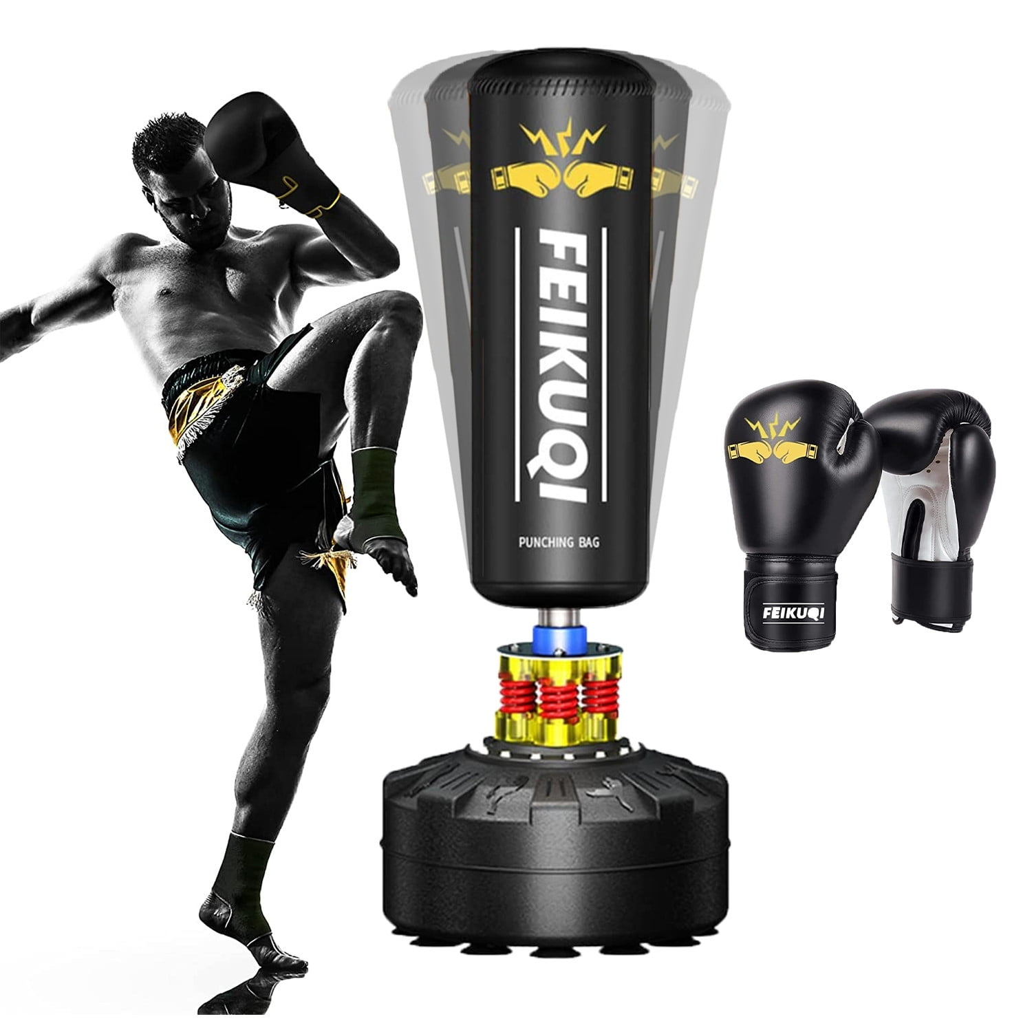  Speed Punching Bags for Adults, Hanging Boxing Ball Reflex Bag  with Powerful Sucker, Kickboxing Karate Stress Relief Striking Bag (Color :  Black) : Sports & Outdoors