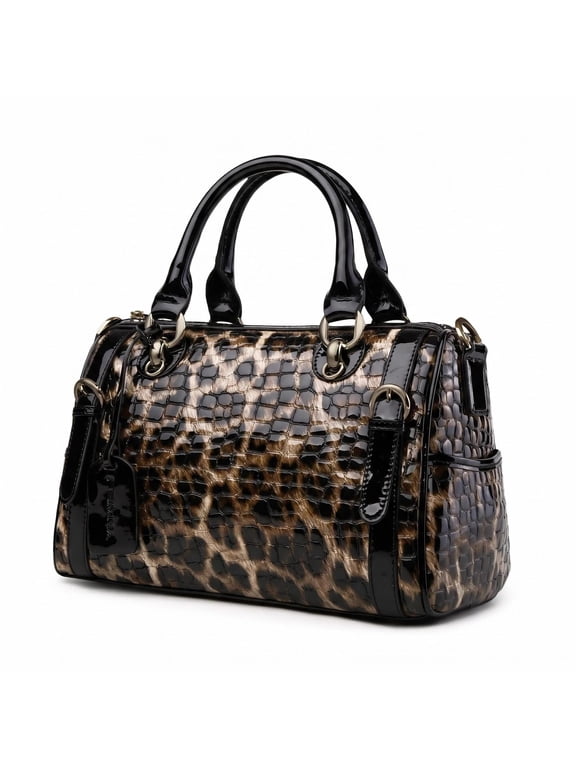 Leopard Print Handbags ,Genuine Leather Tote Bag For Women, Designer Shoulder,Large Capacity Crossbody Bag