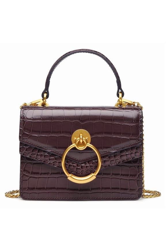 Mini Handbags For Women Crossbody Bags, Genuine Leather Purple Purses Totes, Cute Womens Small Long Strap Shoulder Bags Cow Hide