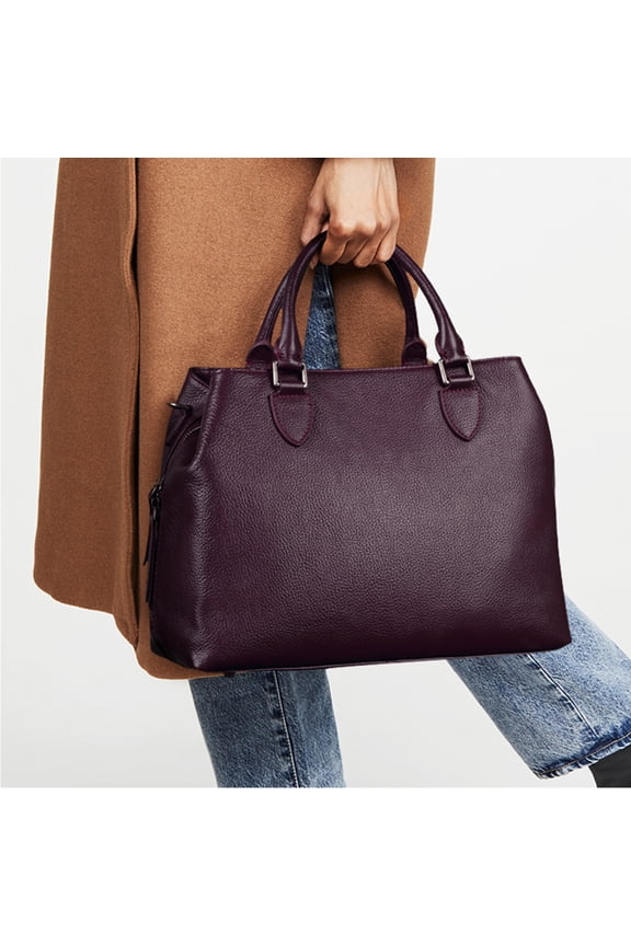 Luxury Designer Handbags ,Genuine Leather Tote Bag For Women, Large Crossbody, Purses Shoulder Bags For Women (Dark Purple Purse)