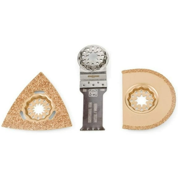 FEIN 35222967070 Starlock Tile Working Multitool - 2 Saw Blades and Rasp
