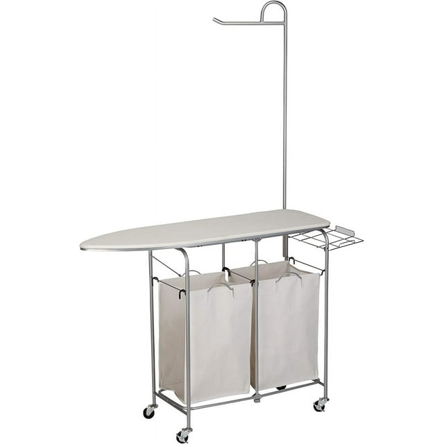 FEIRO Rolling Laundry Sorter with Ironing Board and Shirt Hanger