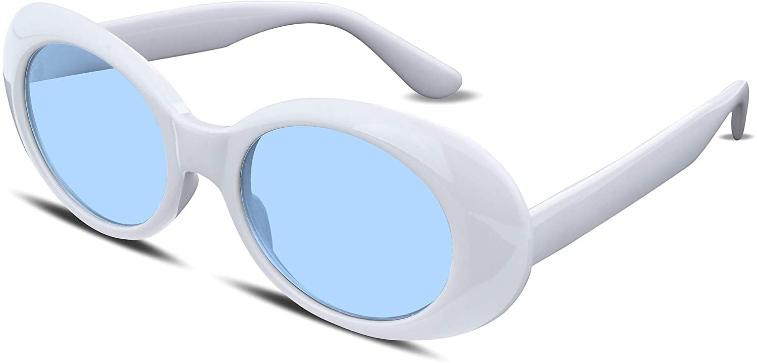 FEISEDY Blue Clout Goggles Sunglasses Women Men Retro Oval
