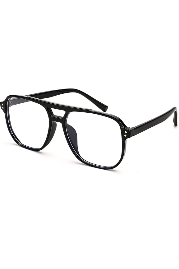 Blue Light Blocking Glasses Fake Nerd Clear Square Computer Lightweight Aviator Glasses Frame Oversized B3046