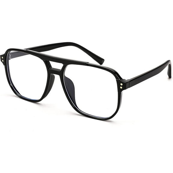 FEISEDY Blue Light Blocking Glasses Fake Nerd Clear Square Computer Lightweight Aviator Glasses Frame Oversized B3046